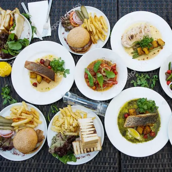 A range of plated lunch dishes